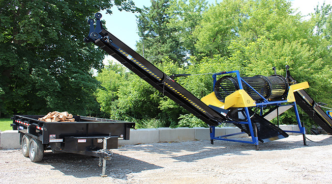 Tumbler with Conveyor-Dyna Firewood Processors