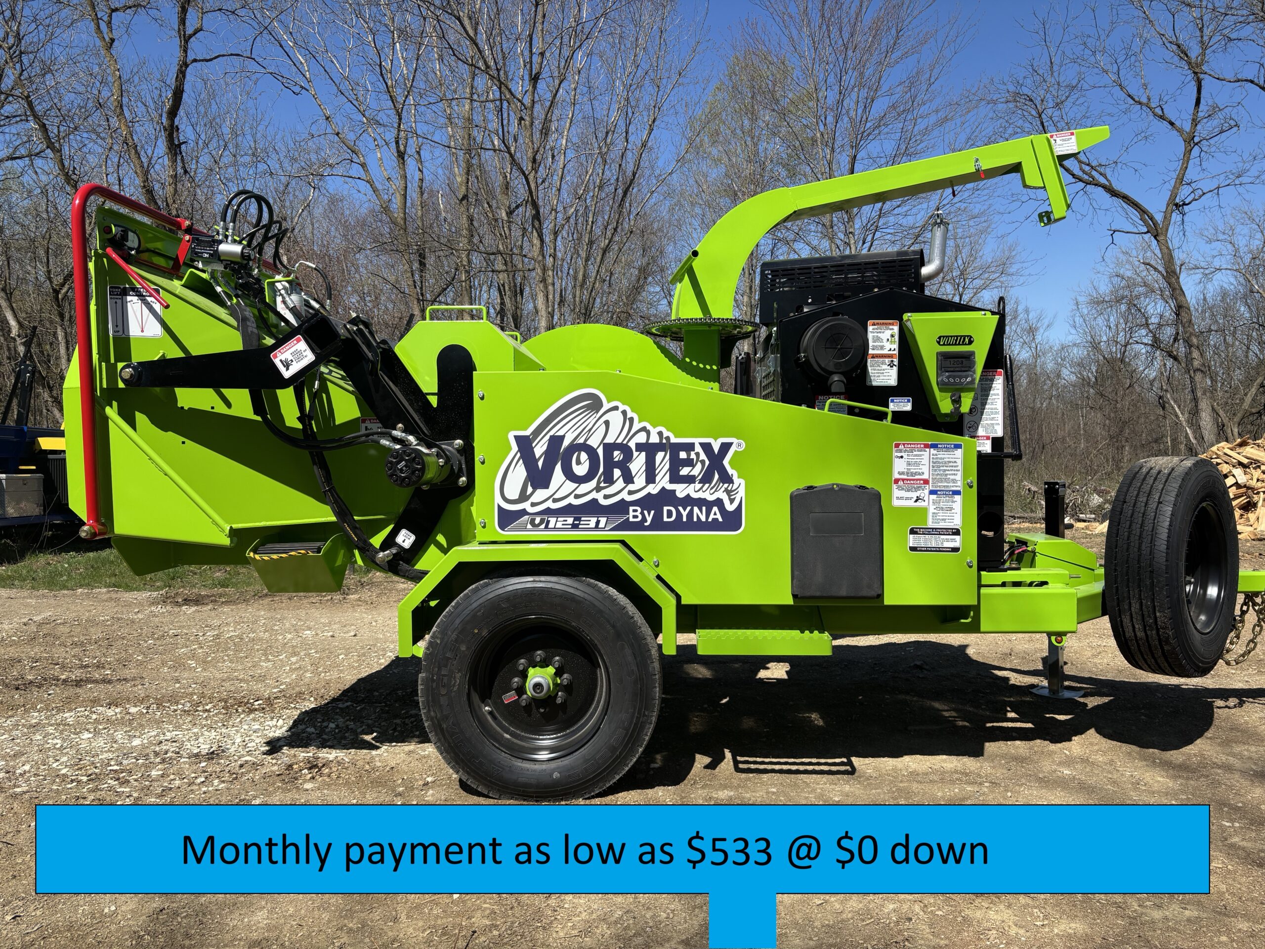 New DYNA 2025 V12-31 PSI GasWood Chipper