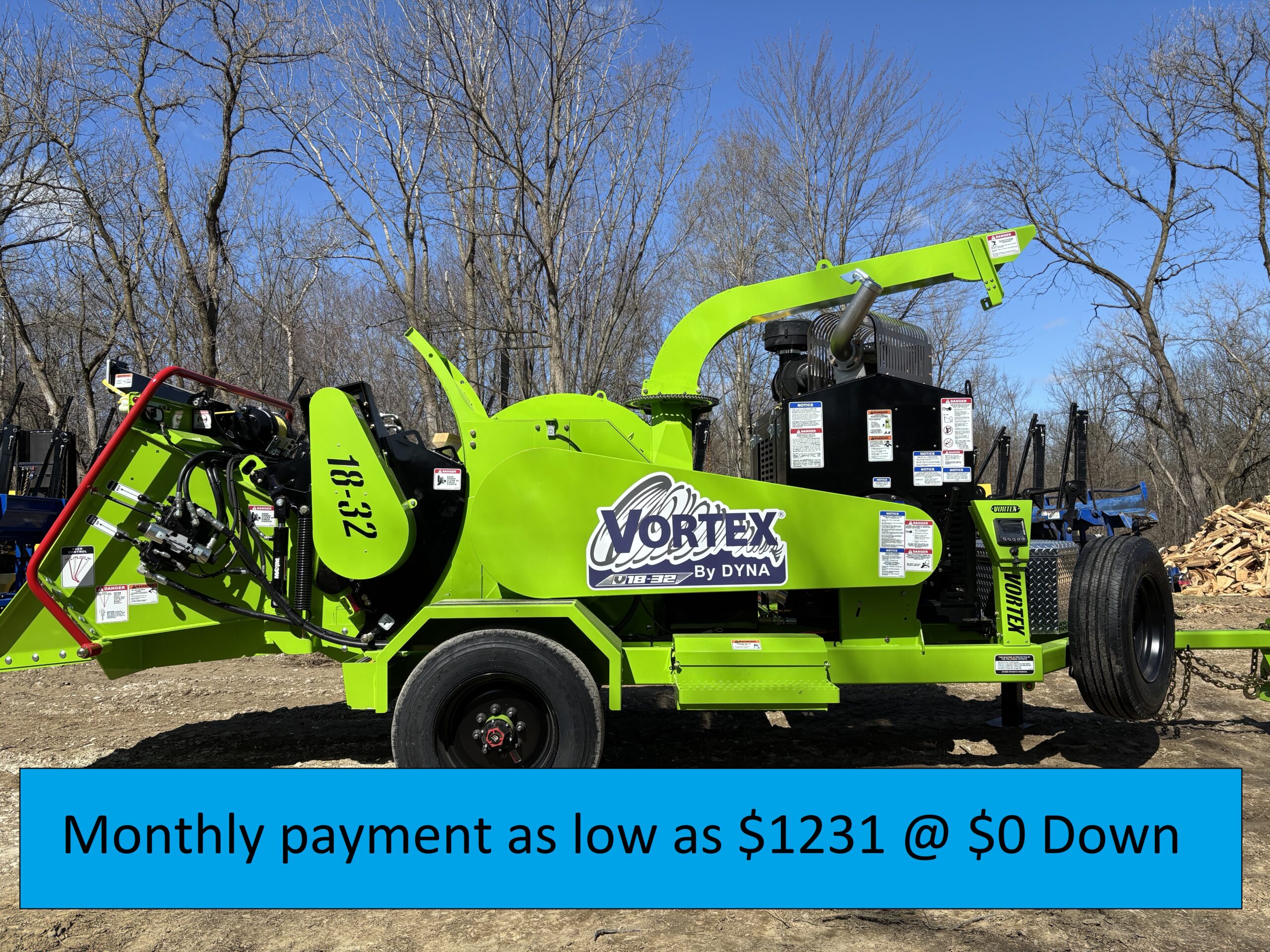 New DYNA 2025 V18-32 PSI GasWood Chipper