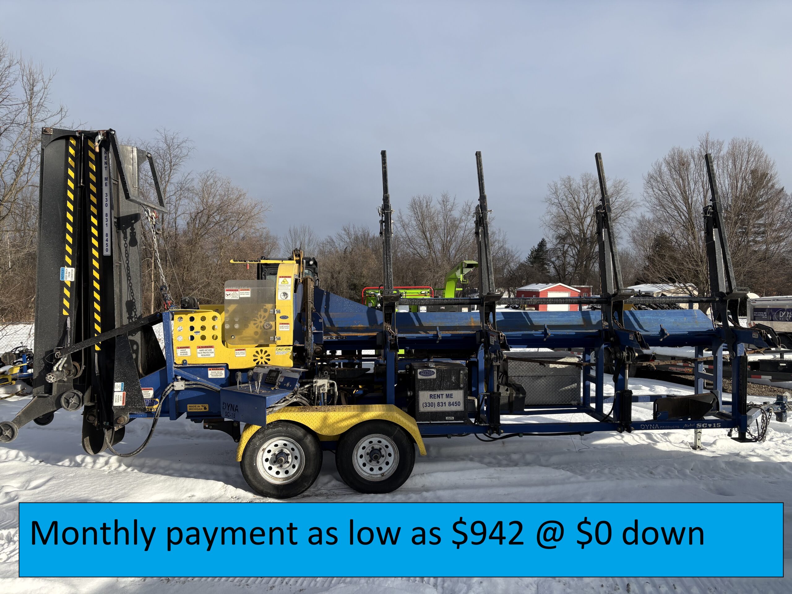 Current Running Rental Unit, Hours will accumulate DYNA 2021 SC-15 CAT DieselFirewood Processor