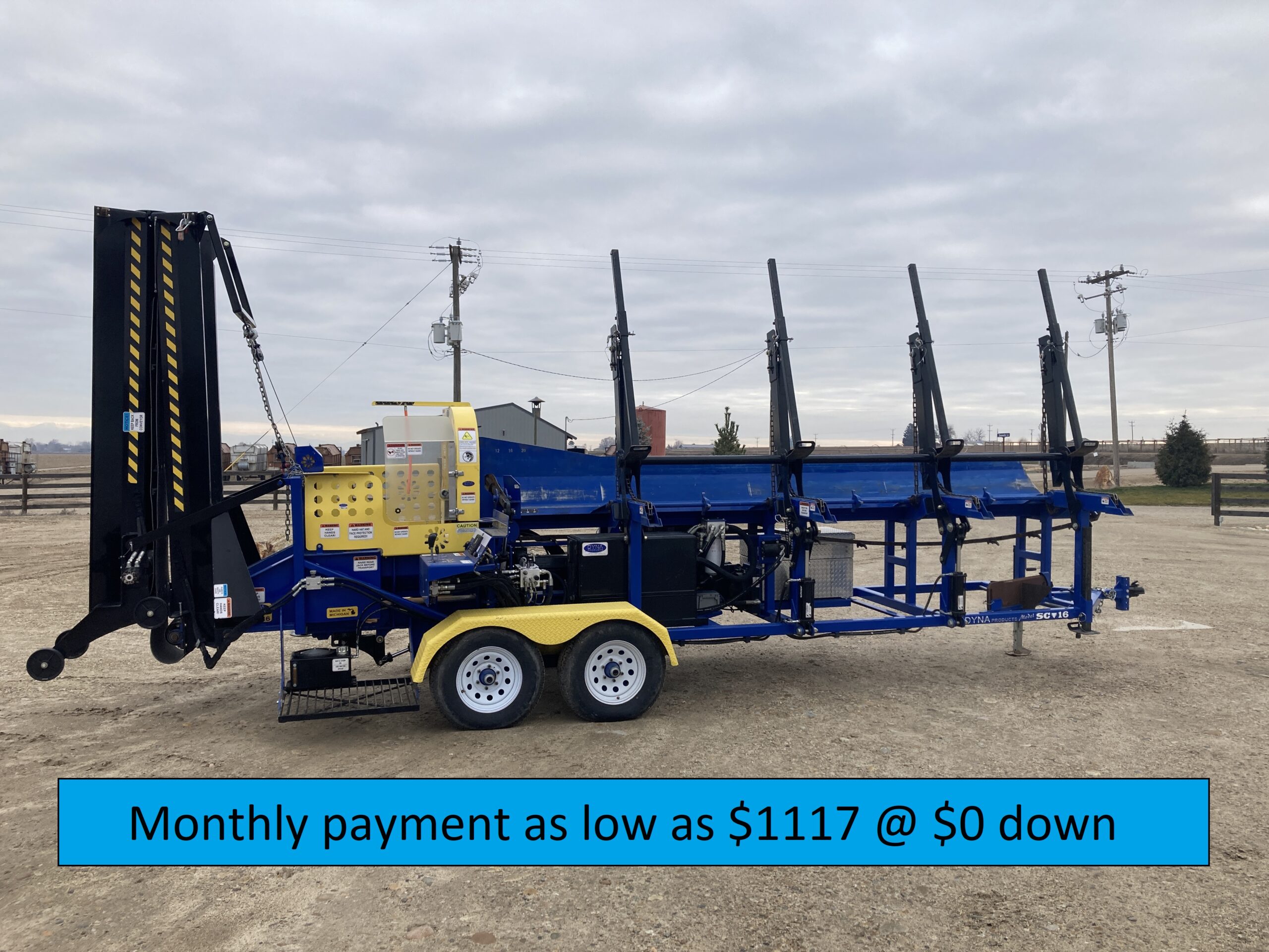 Current Running Rental Unit, Hours will accumulate DYNA 2022 SC-16 Kohler DieselFirewood Processor